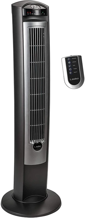Oscillating Tower Fan with Remote - 42" - T42951 - Silver | Quiet Standing Fan for Bedroom, Office, and Home, 3 Speeds, Timer, Powerful Cooling Air, Nighttime setting, Space-Saving Oscillating Tower Fan with Remote - 42" - T42951 - Silver | Quiet Standing Fan for Bedroom, Office, and Home, 3 Speeds, Timer, Powerful Cooling Air, Nighttime setting, Space-Saving