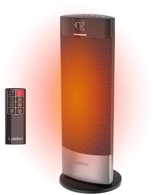 18" Ellipse Ceramic Tower Space Heater - Remote - Black - CT18950 | 1500W, Widespread Oscillation, 3 Heat Modes, 2 Fan Settings, Portable Tower Heater for Indoor Use, Office, Timer, Child Lock 18" Ellipse Ceramic Tower Space Heater - Remote - Black - CT18950 | 1500W, Widespread Oscillation, 3 Heat Modes, 2 Fan Settings, Portable Tower Heater for Indoor Use, Office, Timer, Child Lock