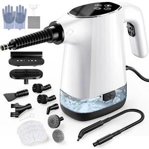 Handheld Steam Cleaner, Portable Steamer for Cleaning with 18PCS Accessories, 12s Fast Heating, Pressurized Steam Cleaner for Home, Kitchen, Bathroom, Car Detailing, Window, and Clothes, White Handheld Steam Cleaner, Portable Steamer for Cleaning with 18PCS Accessories, 12s Fast Heating, Pressurized Steam Cleaner for Home, Kitchen, Bathroom, Car Detailing, Window, and Clothes, White