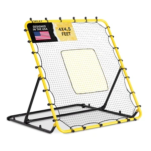 Fielding Trainer - Baseball & Softball Pitch-Back Rebound Net - Ground, Line Drive & Fly Ball Return Settings - 4 x 4.5-Foot Steel Frame, UV & Weather Resistant Bungee Net, Easy-Fold Design Fielding Trainer - Baseball & Softball Pitch-Back Rebound Net - Ground, Line Drive & Fly Ball Return Settings - 4 x 4.5-Foot Steel Frame, UV & Weather Resistant Bungee Net, Easy-Fold Design