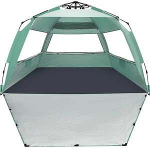 Deluxe XXL Pop Up Beach Tent Sun Shade Shelter for 5-6 Person, UV Protection, Extendable Floor with 3 Ventilating Windows Plus Carrying Bag, Stakes, and Guy Lines (Mint Green) Deluxe XXL Pop Up Beach Tent Sun Shade Shelter for 5-6 Person, UV Protection, Extendable Floor with 3 Ventilating Windows Plus Carrying Bag, Stakes, and Guy Lines (Mint Green)