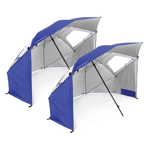 Super-Brella SPF 50+ Sun and Rain Canopy Umbrella for Camping, Beach and Sports Events (8-Foot, Blue, 2-Pack) Super-Brella SPF 50+ Sun and Rain Canopy Umbrella for Camping, Beach and Sports Events (8-Foot, Blue, 2-Pack)