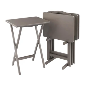 Alex Set of 4 Foldable Snack Tables with Storage Rack | Easy to Store Portable Fold up Table Set for Kitchen, Living Room TV Dining, Crafts, Puzzles, Work From Home Alex Set of 4 Foldable Snack Tables with Storage Rack | Easy to Store Portable Fold up Table Set for Kitchen, Living Room TV Dining, Crafts, Puzzles, Work From Home