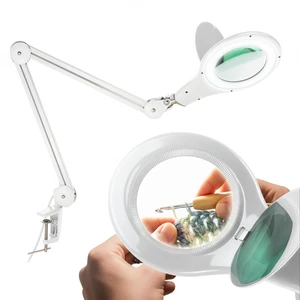 LightView PRO Magnifying Desk Lamp, 2.25x Light Magnifier, Adjustable Magnifying Glass with Light for Crafts, Reading, Close Work - White LightView PRO Magnifying Desk Lamp, 2.25x Light Magnifier, Adjustable Magnifying Glass with Light for Crafts, Reading, Close Work - White