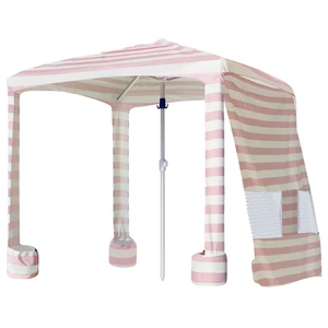 Beach Cabana, 6.5'×6.5' Beach Canopy, Easy Set up and Take Down, Cabana Tent with Sand Pockets, Instant Sun Shade with Side Wall, Elegant Pink Beach Cabana, 6.5'×6.5' Beach Canopy, Easy Set up and Take Down, Cabana Tent with Sand Pockets, Instant Sun Shade with Side Wall, Elegant Pink