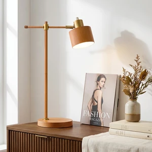 22.2" Mid Century Desk Lamp, Modern Metal Table Lamp with LED Bulb, Adjustable Reading Lamps, Industrial Task Lamp for Home Office, Farmhouse Bedside Lamps with Solid Base, Woodgrain 22.2" Mid Century Desk Lamp, Modern Metal Table Lamp with LED Bulb, Adjustable Reading Lamps, Industrial Task Lamp for Home Office, Farmhouse Bedside Lamps with Solid Base, Woodgrain