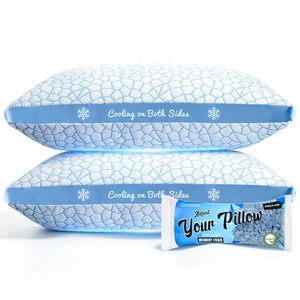 Double Sided Cooling Pillow for Hot Sleepers, Shredded Memory Foam Pillows King Size Set of 2, Adjustable Soft & Firm Gel Bed Pillow for Side, Back, Stomach Sleepers Double Sided Cooling Pillow for Hot Sleepers, Shredded Memory Foam Pillows King Size Set of 2, Adjustable Soft & Firm Gel Bed Pillow for Side, Back, Stomach Sleepers