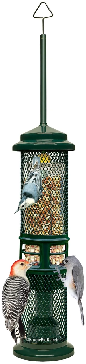 Squirrel Buster Nut Truly Squirrel-Proof Bird Feeder | For Shelled Peanuts, Suet Nuggets, Striped Sunflower & Dried Fruit, 1.3lb Capacity with 2 Interchangeable Meshes Squirrel Buster Nut Truly Squirrel-Proof Bird Feeder | For Shelled Peanuts, Suet Nuggets, Striped Sunflower & Dried Fruit, 1.3lb Capacity with 2 Interchangeable Meshes