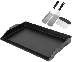 Universal Cast Iron Griddle for Gas Grill with Spatula Set, 23" x 16" Pre-Seasoned Nonstick Griddle Insert Large BBQ Flat Top Plate for All Gas/Electric Grill, Stove Top and more Universal Cast Iron Griddle for Gas Grill with Spatula Set, 23" x 16" Pre-Seasoned Nonstick Griddle Insert Large BBQ Flat Top Plate for All Gas/Electric Grill, Stove Top and more