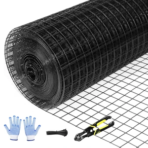 48"x100' Black Chicken Wire Fence, 1" Mesh, 19 Gauge Vinyl Coated | Welded Wire Roll, Black Hardware Cloth, Garden Fence, Poultry Netting, For Rabbit/Duck/Chicken Coop 48"x100' Black Chicken Wire Fence, 1" Mesh, 19 Gauge Vinyl Coated | Welded Wire Roll, Black Hardware Cloth, Garden Fence, Poultry Netting, For Rabbit/Duck/Chicken Coop