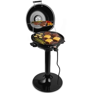 Electric Grill Outdoor, Electric BBQ Grill, Portable BBQ with Lid | For Cookouts, BBQ Gatherings, Small Spaces, Adjustable Heat, Double Layer Design, Removable Stand Grill, Oil Collector, 1600W Electric Grill Outdoor, Electric BBQ Grill, Portable BBQ with Lid | For Cookouts, BBQ Gatherings, Small Spaces, Adjustable Heat, Double Layer Design, Removable Stand Grill, Oil Collector, 1600W