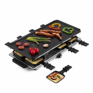 Geneva Indoor Electric Raclette Grill, Cast Aluminum Top, 8-Person | Reversible Grill & Crepe Sides, 8 Heat-Resistant Spatulas & Dishes, Indoor & Outdoor Use, Enameled Matte Finish, Durable Geneva Indoor Electric Raclette Grill, Cast Aluminum Top, 8-Person | Reversible Grill & Crepe Sides, 8 Heat-Resistant Spatulas & Dishes, Indoor & Outdoor Use, Enameled Matte Finish, Durable