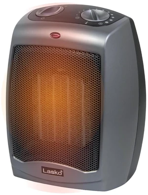 9" Tabletop Ceramic Space Heater with Thermostat - Dark Gray - 754201 | 1500W, Tip Switch, 2 Heat Settings, 1 Fan Mode, Portable Heater for Office, Bedroom, Desktop, Indoor Use, Overheat Protection 9" Tabletop Ceramic Space Heater with Thermostat - Dark Gray - 754201 | 1500W, Tip Switch, 2 Heat Settings, 1 Fan Mode, Portable Heater for Office, Bedroom, Desktop, Indoor Use, Overheat Protection