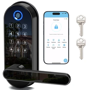 Bluetooth Fingerprint Smart Lock with Handle & Keypad Fits Most US Doors, DIY Install, Keyless Entry: Code, FOB, Auto-Lock. Ideal for Home, Airbnb, Rental, Kids, Seniors. Alexa & Google Compatible Bluetooth Fingerprint Smart Lock with Handle & Keypad Fits Most US Doors, DIY Install, Keyless Entry: Code, FOB, Auto-Lock. Ideal for Home, Airbnb, Rental, Kids, Seniors. Alexa & Google Compatible