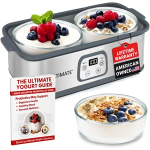 Probiotic Yogurt Maker with TruTemp Adjustable Temperature & Time Control, Make Trillions of Live Probiotics for Gut Health, LIFETIME WARRANTY, Wellness Gifts for Men & Women Probiotic Yogurt Maker with TruTemp Adjustable Temperature & Time Control, Make Trillions of Live Probiotics for Gut Health, LIFETIME WARRANTY, Wellness Gifts for Men & Women