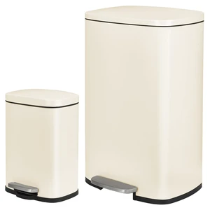 13.2+1.3 Gallon Trash Can Combo Set, Stainless Steel Garbage Bin with Pedal | Removable Inner Waste Bucket, Anti-fingerprint, Soft-Close Locking Lid Dustbin for Kitchen, Bathroom, Office 13.2+1.3 Gallon Trash Can Combo Set, Stainless Steel Garbage Bin with Pedal | Removable Inner Waste Bucket, Anti-fingerprint, Soft-Close Locking Lid Dustbin for Kitchen, Bathroom, Office