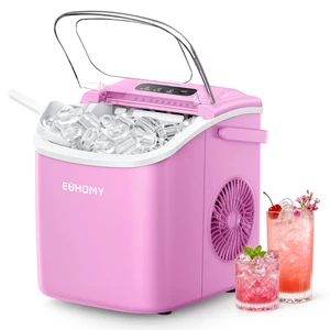 Countertop Ice Maker Machine with Handle, 26lbs in 24Hrs, 9 Ice Cubes Ready in 6 Mins, Auto-Cleaning Portable Ice Maker with Basket and Scoop, for Home/Kitchen/Camping/RV. (Pink) Countertop Ice Maker Machine with Handle, 26lbs in 24Hrs, 9 Ice Cubes Ready in 6 Mins, Auto-Cleaning Portable Ice Maker with Basket and Scoop, for Home/Kitchen/Camping/RV. (Pink)