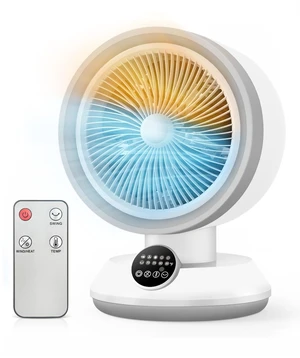 Heater and Fan Combo for Indoor Use, 2-in-1 1500W Portable Desk Heating & Cooling Fan, Oscillating with Adjustable Thermostat, 2 Heat & Fan Modes, Tip-Over Protection, Quiet Space Heater Heater and Fan Combo for Indoor Use, 2-in-1 1500W Portable Desk Heating & Cooling Fan, Oscillating with Adjustable Thermostat, 2 Heat & Fan Modes, Tip-Over Protection, Quiet Space Heater