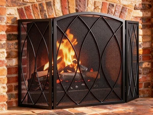3-Panel Fireplace Screen 48"W x 29.5"H Wrought Iron Spark Guard | Wide Coverage, Fine Mesh Spark Protection, Sturdy Frame, Powder-coated Finish, No Assembly, Modern Classic Home Decor 3-Panel Fireplace Screen 48"W x 29.5"H Wrought Iron Spark Guard | Wide Coverage, Fine Mesh Spark Protection, Sturdy Frame, Powder-coated Finish, No Assembly, Modern Classic Home Decor