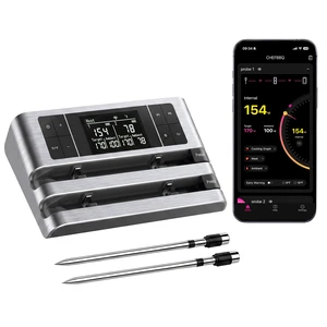 Wireless Smart Meat Thermometer, Dual-Sensor Probe, 500FT Remote, Dedicated App, Real-Time Temp for Oven/Grill - Rechargeable, Precise for Steak Wireless Smart Meat Thermometer, Dual-Sensor Probe, 500FT Remote, Dedicated App, Real-Time Temp for Oven/Grill - Rechargeable, Precise for Steak