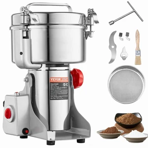 2000g Electric Grain Mill Grinder, High Speed 3400W Commercial Spice Grinders, Stainless Steel Pulverizer Powder Machine, for Dry Grains Spices Cereals Coffee Corn Pepper, Swing Type 2000g Electric Grain Mill Grinder, High Speed 3400W Commercial Spice Grinders, Stainless Steel Pulverizer Powder Machine, for Dry Grains Spices Cereals Coffee Corn Pepper, Swing Type