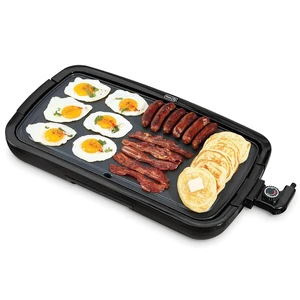Deluxe Everyday Electric Griddle, Removable Nonstick Plate, Black | Flat Top Grill with Drip Tray, Temperature Control, Large 20-Inch Cooking Surface for Pancakes, Eggs, Burgers, & Bacon Deluxe Everyday Electric Griddle, Removable Nonstick Plate, Black | Flat Top Grill with Drip Tray, Temperature Control, Large 20-Inch Cooking Surface for Pancakes, Eggs, Burgers, & Bacon