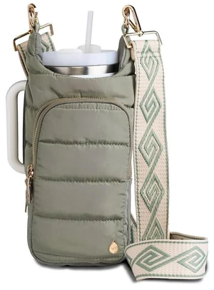 HydroBag HANDLE® 40 oz Tumbler Carrier with Strap & Phone Pocket | Quilted Crossbody Water Bottle Holder Bag with Zip Slot for Handled Cups Tumbler Holder with Strap, Gift for Women HydroBag HANDLE® 40 oz Tumbler Carrier with Strap & Phone Pocket | Quilted Crossbody Water Bottle Holder Bag with Zip Slot for Handled Cups Tumbler Holder with Strap, Gift for Women