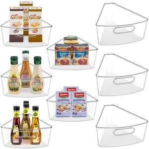 Lazy Susan Cabinet Organizer Bins for 26"/ 28"/ 32" Diameter | Corner Organizer, Plastic Cabinet Storage Bin, 1/8 Wedge - Food Safe, BPA Free, with Non-Slip Pads (for 32" Diameter, 8 Pack) Lazy Susan Cabinet Organizer Bins for 26"/ 28"/ 32" Diameter | Corner Organizer, Plastic Cabinet Storage Bin, 1/8 Wedge - Food Safe, BPA Free, with Non-Slip Pads (for 32" Diameter, 8 Pack)