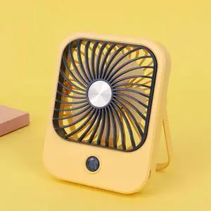 SOEWIOU Yellow Foldable Mini Desk Fan with Stand, USB Rechargeable Portable Cooling Fan, 3 Adjustable Wind Speeds, Handheld Personal Fan for Office Dorm Camping Outdoor Travel SOEWIOU Yellow Foldable Mini Desk Fan with Stand, USB Rechargeable Portable Cooling Fan, 3 Adjustable Wind Speeds, Handheld Personal Fan for Office Dorm Camping Outdoor Travel