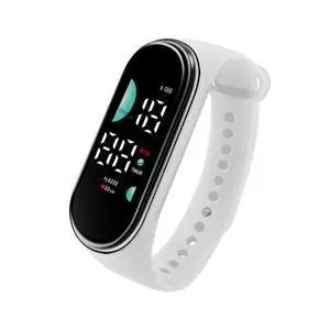 SOEWIOU Kids LED Digital Watch, Touch Control Electronic Wrist Watch, Waterproof Candy Color Silicone Strap Watch for Boys, Girls, Students & Everyday Wear, White SOEWIOU Kids LED Digital Watch, Touch Control Electronic Wrist Watch, Waterproof Candy Color Silicone Strap Watch for Boys, Girls, Students & Everyday Wear, White