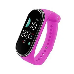 SOEWIOU Kids LED Digital Watch, Touch Control Electronic Wrist Watch, Waterproof Candy Color Silicone Strap Watch for Boys, Girls, Students & Everyday Wear, Rose Red SOEWIOU Kids LED Digital Watch, Touch Control Electronic Wrist Watch, Waterproof Candy Color Silicone Strap Watch for Boys, Girls, Students & Everyday Wear, Rose Red