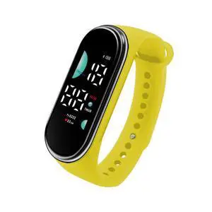 SOEWIOU Kids LED Digital Watch, Touch Control Electronic Wrist Watch, Waterproof Candy Color Silicone Strap Watch for Boys, Girls, Students & Everyday Wear, Yellow SOEWIOU Kids LED Digital Watch, Touch Control Electronic Wrist Watch, Waterproof Candy Color Silicone Strap Watch for Boys, Girls, Students & Everyday Wear, Yellow