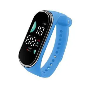 SOEWIOU Kids LED Digital Watch, Touch Control Electronic Wrist Watch, Waterproof Candy Color Silicone Strap Watch for Boys, Girls, Students & Everyday Wear, Sky Blue SOEWIOU Kids LED Digital Watch, Touch Control Electronic Wrist Watch, Waterproof Candy Color Silicone Strap Watch for Boys, Girls, Students & Everyday Wear, Sky Blue