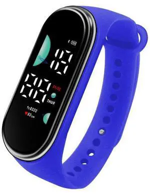 SOEWIOU Kids LED Digital Watch, Touch Control Electronic Wrist Watch, Waterproof Candy Color Silicone Strap Watch for Boys, Girls, Students & Everyday Wear, Royal Blue SOEWIOU Kids LED Digital Watch, Touch Control Electronic Wrist Watch, Waterproof Candy Color Silicone Strap Watch for Boys, Girls, Students & Everyday Wear, Royal Blue