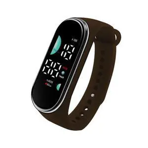 SOEWIOU Kids LED Digital Watch, Touch Control Electronic Wrist Watch, Waterproof Candy Color Silicone Strap Watch for Boys, Girls, Students & Everyday Wear, Coffee Brown SOEWIOU Kids LED Digital Watch, Touch Control Electronic Wrist Watch, Waterproof Candy Color Silicone Strap Watch for Boys, Girls, Students & Everyday Wear, Coffee Brown