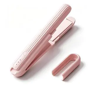 SOEWIOU Wireless Mini Hair Straightener, Pink Negative Ion Flat Iron, USBC Rechargeable 2in1 Straightening Curling Iron Portable Travel Hair Styling Tool SOEWIOU Wireless Mini Hair Straightener, Pink Negative Ion Flat Iron, USBC Rechargeable 2in1 Straightening Curling Iron Portable Travel Hair Styling Tool