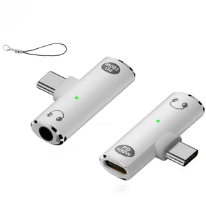 SOEWIOU 2-in-1 USB C to 3.5mm Audio Jack Adapter, 100W PD Fast Charging, Type C Headphone Charger Splitter for iPhone 15 / 16 Series, White SOEWIOU 2-in-1 USB C to 3.5mm Audio Jack Adapter, 100W PD Fast Charging, Type C Headphone Charger Splitter for iPhone 15 / 16 Series, White