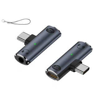 SOEWIOU 2-in-1 Right Angle USB C to 3.5mm Audio Jack Adapter, 100W PD Fast Charging Splitter, Type C Headphone & Charger Dongle for iPhone 15 / 16 Series, Gray SOEWIOU 2-in-1 Right Angle USB C to 3.5mm Audio Jack Adapter, 100W PD Fast Charging Splitter, Type C Headphone & Charger Dongle for iPhone 15 / 16 Series, Gray