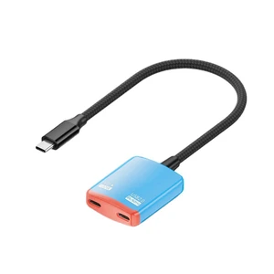 SOEWIOU USB-C Male to Dual USB-C Female Converter, PD 100W Fast Charging, 8K@60Hz Video Output, USB2.0 Full Function Type-C Adapter, Red & Blue SOEWIOU USB-C Male to Dual USB-C Female Converter, PD 100W Fast Charging, 8K@60Hz Video Output, USB2.0 Full Function Type-C Adapter, Red & Blue