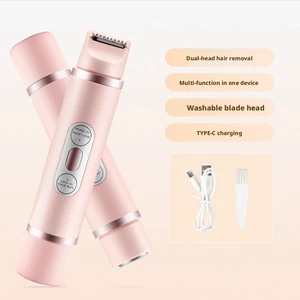 SOEWIOU Women's 2-in-1 Hair Trimmer, Dual-Head Electric Body Shaver, Wet & Dry Hair Removal Tool for Legs, Arms & Underarms, Smooth Pink Finish SOEWIOU Women's 2-in-1 Hair Trimmer, Dual-Head Electric Body Shaver, Wet & Dry Hair Removal Tool for Legs, Arms & Underarms, Smooth Pink Finish
