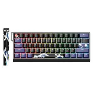 HITIME x XVX 60% Percent Keyboard with Strap, H61 Wired Aluminum Gaming Keyboard, Hot Swappable, Kanagawa Anime PBT Keycaps, RGB Backlit, Cherry Profile, Sound Absorbing Pads, Creamy Linear Switch HITIME x XVX 60% Percent Keyboard with Strap, H61 Wired Aluminum Gaming Keyboard, Hot Swappable, Kanagawa Anime PBT Keycaps, RGB Backlit, Cherry Profile, Sound Absorbing Pads, Creamy Linear Switch