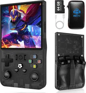 R36MAX Retro Handheld Game Console, 4.0 inch Retro Gaming Console with 64GB Memory, Video Game Consoles with 4000mAh Battery and 30+ Emulators, Ink Black R36MAX Retro Handheld Game Console, 4.0 inch Retro Gaming Console with 64GB Memory, Video Game Consoles with 4000mAh Battery and 30+ Emulators, Ink Black