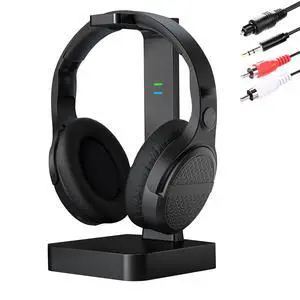 Wireless Headphones for TV Watching with Digital Optical RCA | 2.4 GHz RF Transmitter Charging Dock, Over Ear Headset with 3 Audio Modes, 197 FT Wireless Range, 10 Hrs Audio Playtime Wireless Headphones for TV Watching with Digital Optical RCA | 2.4 GHz RF Transmitter Charging Dock, Over Ear Headset with 3 Audio Modes, 197 FT Wireless Range, 10 Hrs Audio Playtime