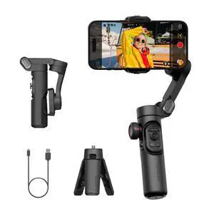 Gimbal Stabilizer for iPhone Gimbal, Smartphone w/Focus Wheel Face/Object Tracking for iPhone 17 16 15 Pro Max/Android Foldable 3-Axis Handheld Phone Stabilizer for Video Recording -Smart XE Gimbal Stabilizer for iPhone Gimbal, Smartphone w/Focus Wheel Face/Object Tracking for iPhone 17 16 15 Pro Max/Android Foldable 3-Axis Handheld Phone Stabilizer for Video Recording -Smart XE