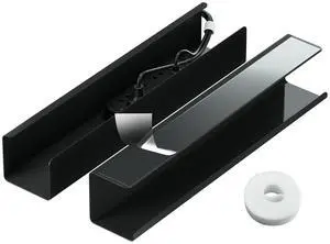 2 Pack No-Screw Cable Management Under Desk, Self-Adhesive Cord Organizer, Wire Management Tray for Office and Home (Black) 2 Pack No-Screw Cable Management Under Desk, Self-Adhesive Cord Organizer, Wire Management Tray for Office and Home (Black)