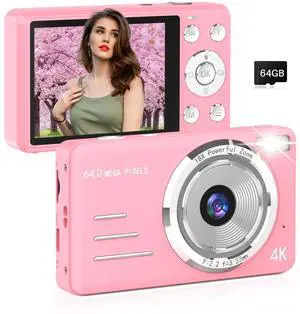Digital Camera, FHD 4K 64MP Point and Shoot Kids Digital Camera with 64GB Card,18X Zoom, Anti Shake, Compact Small Cameras for Kids Gifts for Teens Girls Boys Digital Camera, FHD 4K 64MP Point and Shoot Kids Digital Camera with 64GB Card,18X Zoom, Anti Shake, Compact Small Cameras for Kids Gifts for Teens Girls Boys