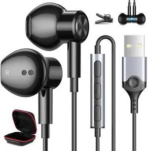 USB Headphones for PC Laptop Magnetic 7.5ft Wired Earbuds,Computer Headset with Mic Control Mute Noise Isolate Cord in Ear Gaming Earphone for MacBook Pro Office Work School Zoom Chromebook USB Headphones for PC Laptop Magnetic 7.5ft Wired Earbuds,Computer Headset with Mic Control Mute Noise Isolate Cord in Ear Gaming Earphone for MacBook Pro Office Work School Zoom Chromebook