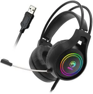 H8921 Gaming Headset with Mic, Wired Headphones Over Ear, USB Headset with Surround Sound, Noise Canceling Gaming Headphones for PC, PS4/PS5 H8921 Gaming Headset with Mic, Wired Headphones Over Ear, USB Headset with Surround Sound, Noise Canceling Gaming Headphones for PC, PS4/PS5