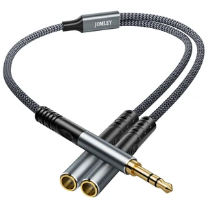 Headphone Splitter 3.5mm 1 Male to 2 Female Adapter, 3.3FT Nylon-Braided Jack Extension Cable for Headset/Smartphone/Tablet/Laptop, Audio Output Only, Gold-Plated OFC HiFi Sound Headphone Splitter 3.5mm 1 Male to 2 Female Adapter, 3.3FT Nylon-Braided Jack Extension Cable for Headset/Smartphone/Tablet/Laptop, Audio Output Only, Gold-Plated OFC HiFi Sound
