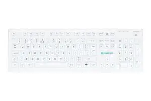 PUREKEYS Medical Keyboard Full Size Wireless White for Hospital, Dentist, Cleanroom, Laboratory and Industrial. Easy to Clean Hygienic Flat and Flexible Silicone PUREKEYS Medical Keyboard Full Size Wireless White for Hospital, Dentist, Cleanroom, Laboratory and Industrial. Easy to Clean Hygienic Flat and Flexible Silicone